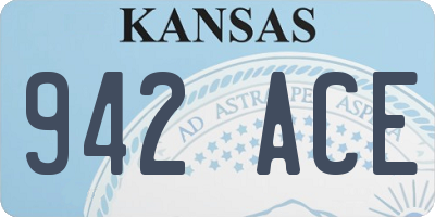 KS license plate 942ACE