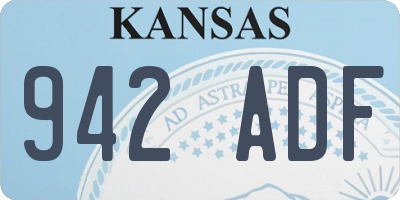 KS license plate 942ADF