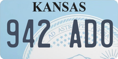 KS license plate 942ADO