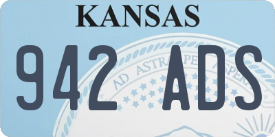 KS license plate 942ADS
