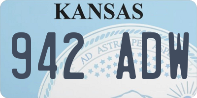 KS license plate 942ADW