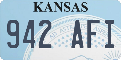KS license plate 942AFI