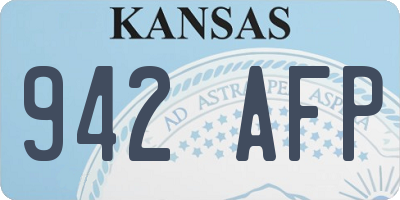 KS license plate 942AFP
