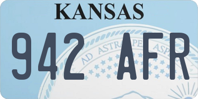 KS license plate 942AFR