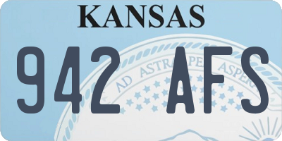 KS license plate 942AFS