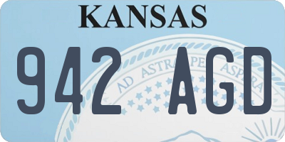 KS license plate 942AGD
