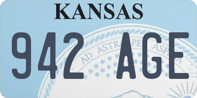 KS license plate 942AGE