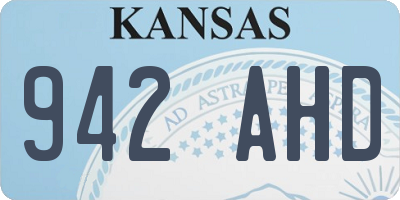 KS license plate 942AHD