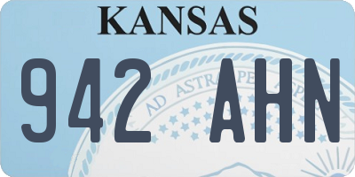 KS license plate 942AHN