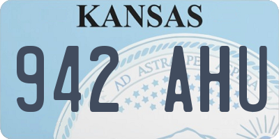 KS license plate 942AHU