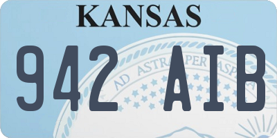 KS license plate 942AIB