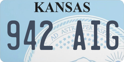 KS license plate 942AIG