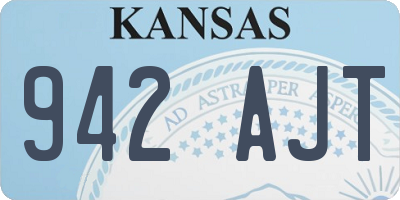 KS license plate 942AJT