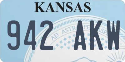 KS license plate 942AKW