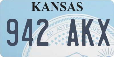 KS license plate 942AKX
