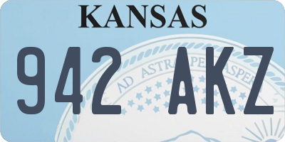 KS license plate 942AKZ