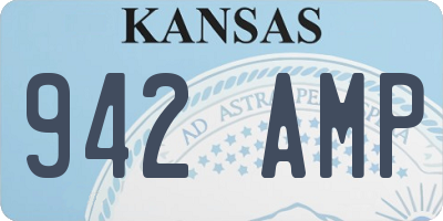 KS license plate 942AMP
