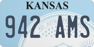 KS license plate 942AMS