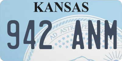 KS license plate 942ANM