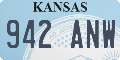 KS license plate 942ANW