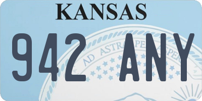 KS license plate 942ANY