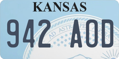 KS license plate 942AOD