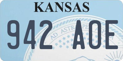 KS license plate 942AOE