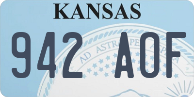 KS license plate 942AOF