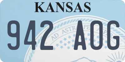 KS license plate 942AOG