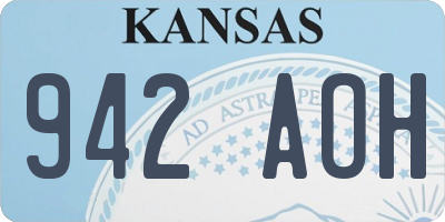 KS license plate 942AOH