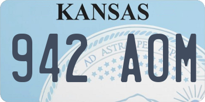 KS license plate 942AOM