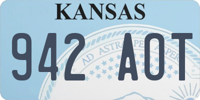 KS license plate 942AOT