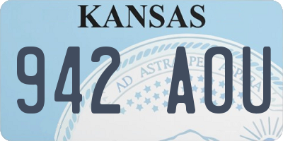 KS license plate 942AOU