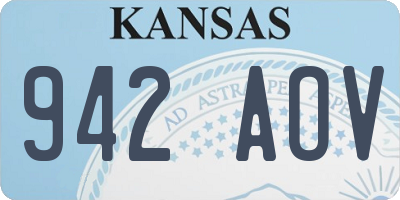 KS license plate 942AOV