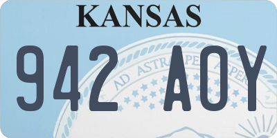 KS license plate 942AOY