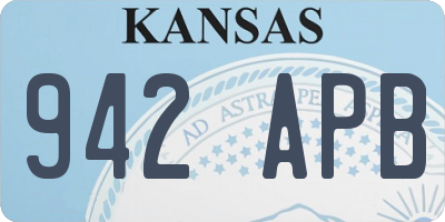 KS license plate 942APB