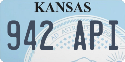 KS license plate 942API