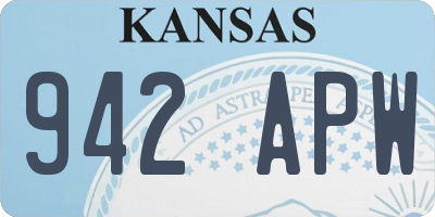 KS license plate 942APW