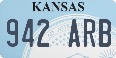 KS license plate 942ARB
