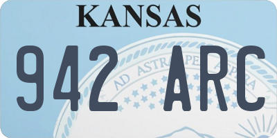 KS license plate 942ARC