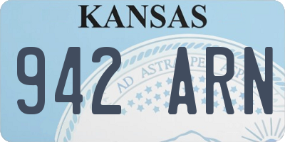 KS license plate 942ARN