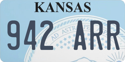 KS license plate 942ARR