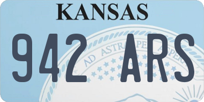 KS license plate 942ARS
