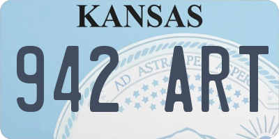 KS license plate 942ART