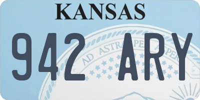 KS license plate 942ARY