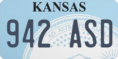 KS license plate 942ASD