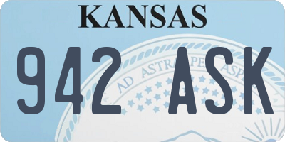 KS license plate 942ASK