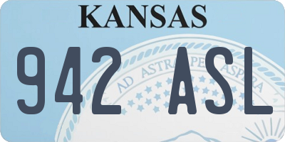 KS license plate 942ASL