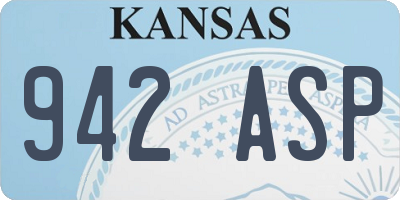 KS license plate 942ASP