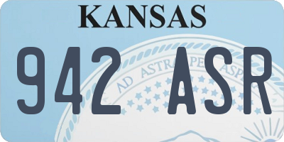 KS license plate 942ASR